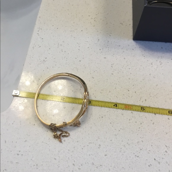 18k yellow gold bangles and real diamonds - Picture 5 of 6